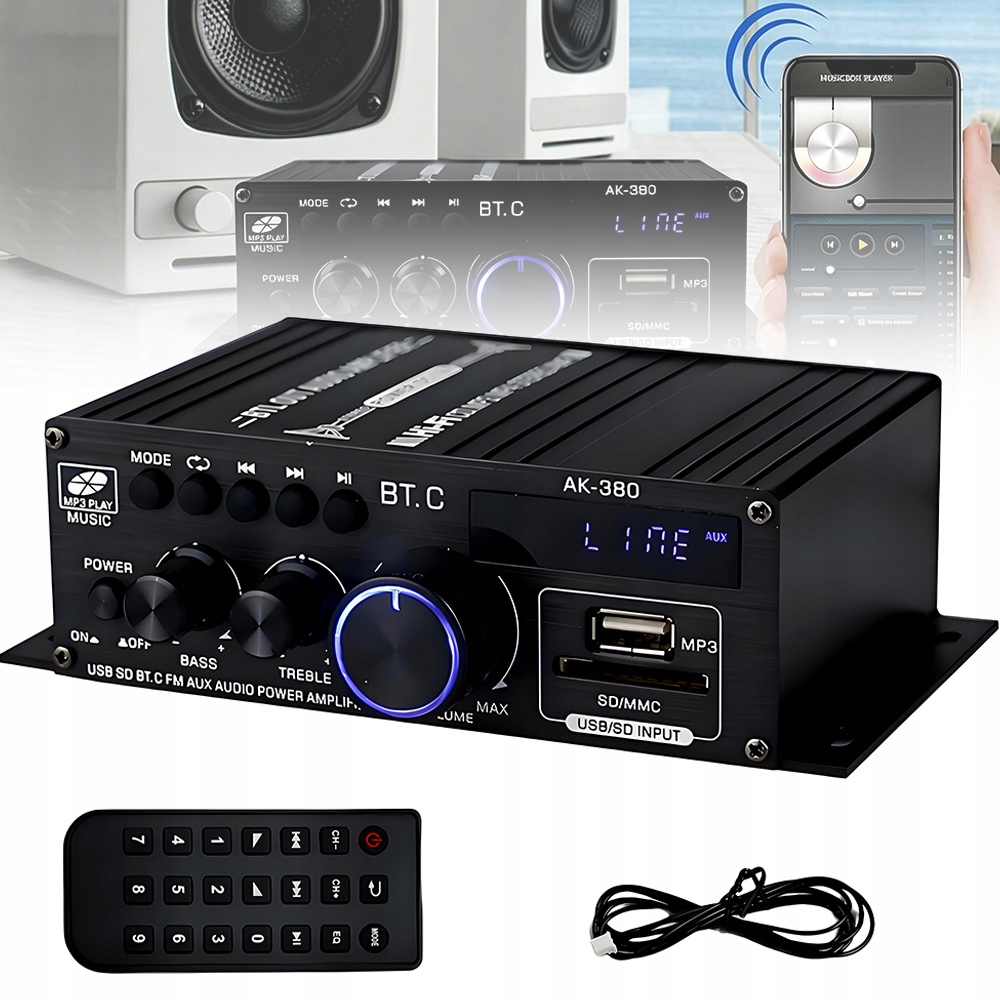 Zesilovač Stereofonního Zvuku Bluetooth 5.0 Hifi Pro Domácí Automobil 12V