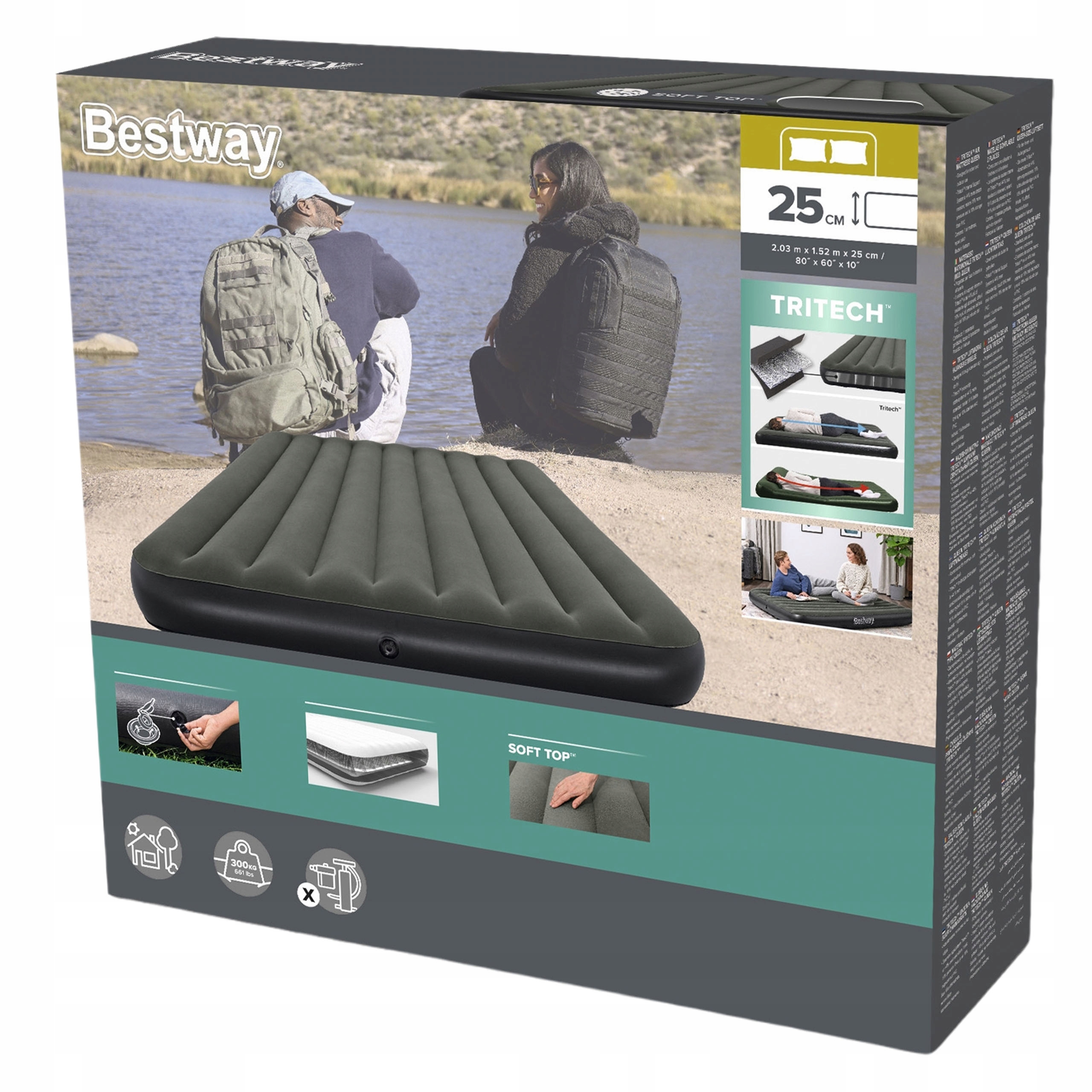 Matrace Velur pro 2 osoby Postel na spaní 203x152x25 Bestway 6713N