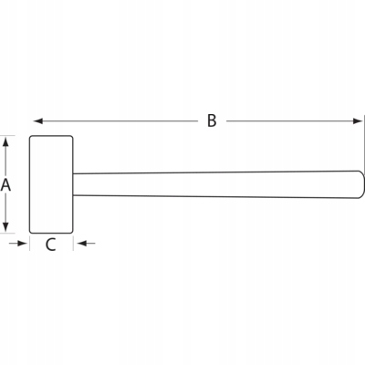Młotek dwuobuchowy nieiskrzący CU-BE 2500g z trzonkiem z włókna BAHCO Waga produktu z opakowaniem jednostkowym 3.275 kg
