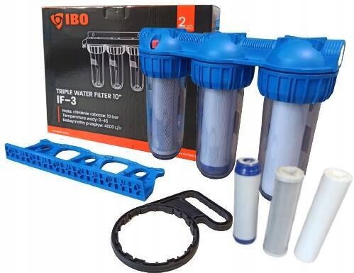FILTR WSTĘPNY DO WODY KORPUS OBUDOWA FI 1'' GW 3-STOPNIOWY +WKŁADY ZESTAW Model 003482