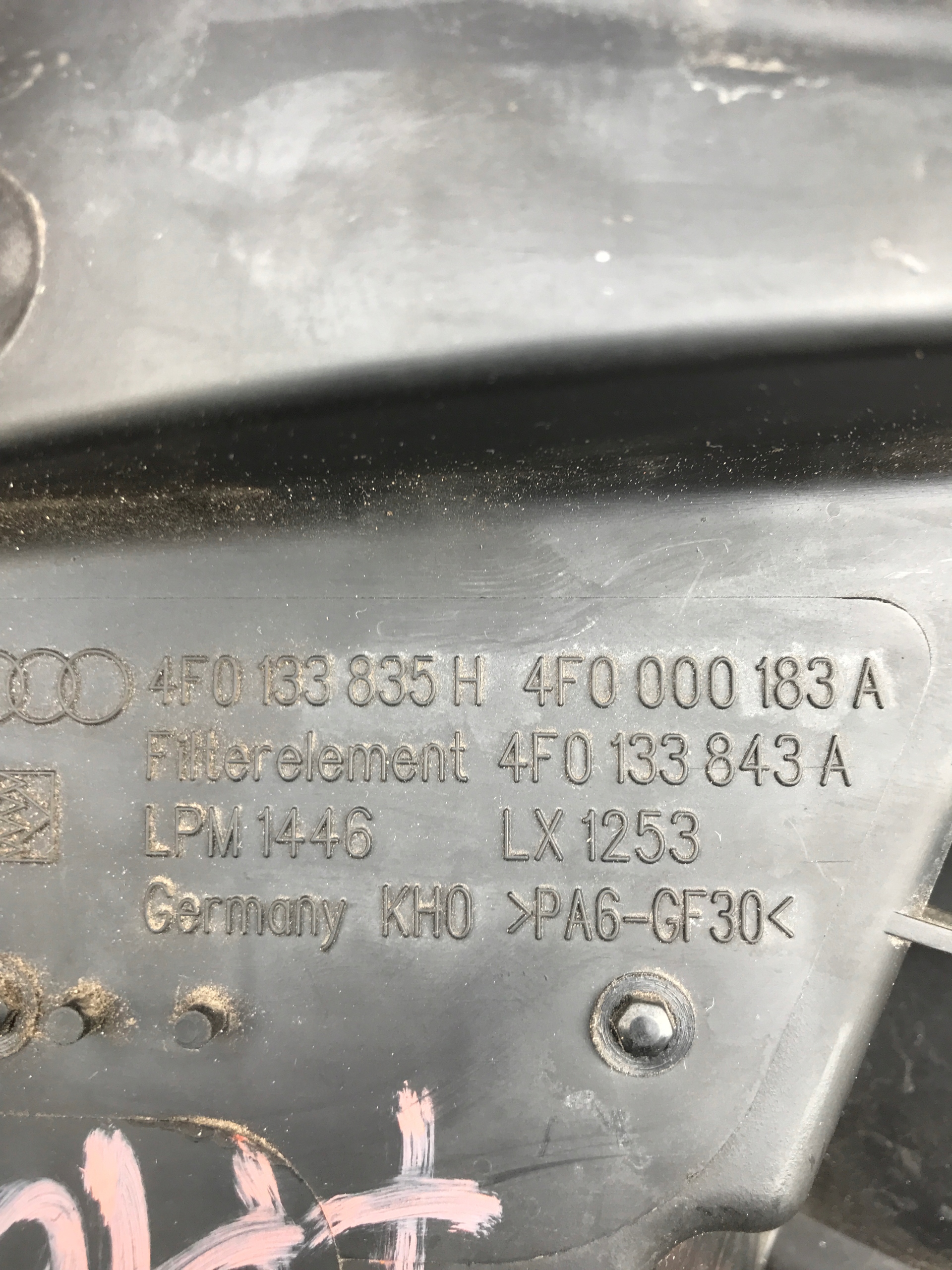 Gehäuse filter luft AUDI A6 C6 4F0133835H
