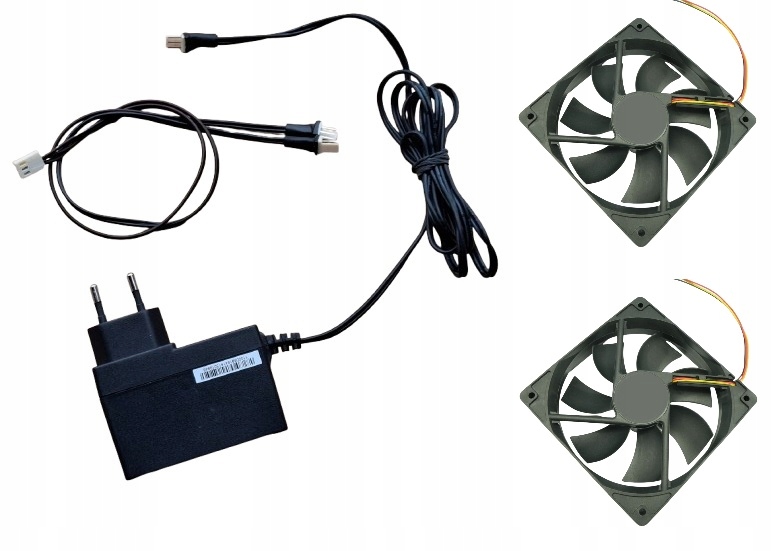 Zasilacz 2 Wentylatory 120mm 12V DC Gotowy Zestaw