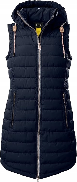 Prošívaná dlouhá vesta Killtec vesta s kapucí tmavě modrá, vel. 38