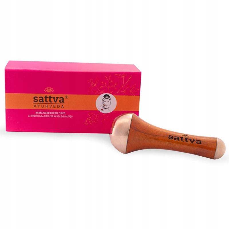 Ajurwedyjska różdżka Kansa do masażu twarzy, dwustronna, sattva Ayurveda