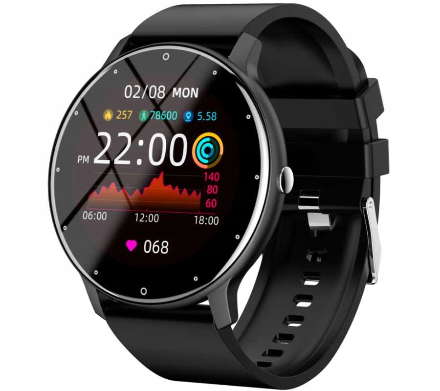 SMARTWATCH SMARTBAND Rubicon SMS KROKI POLSKIE MENU ROZMOWY PRO WATCH Kolor czarny