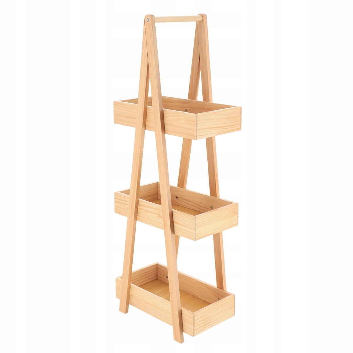 Bambusový Regál Úzký Mdf 30 X 19 X 81 CM Béžový 3 Police Pro Skladování