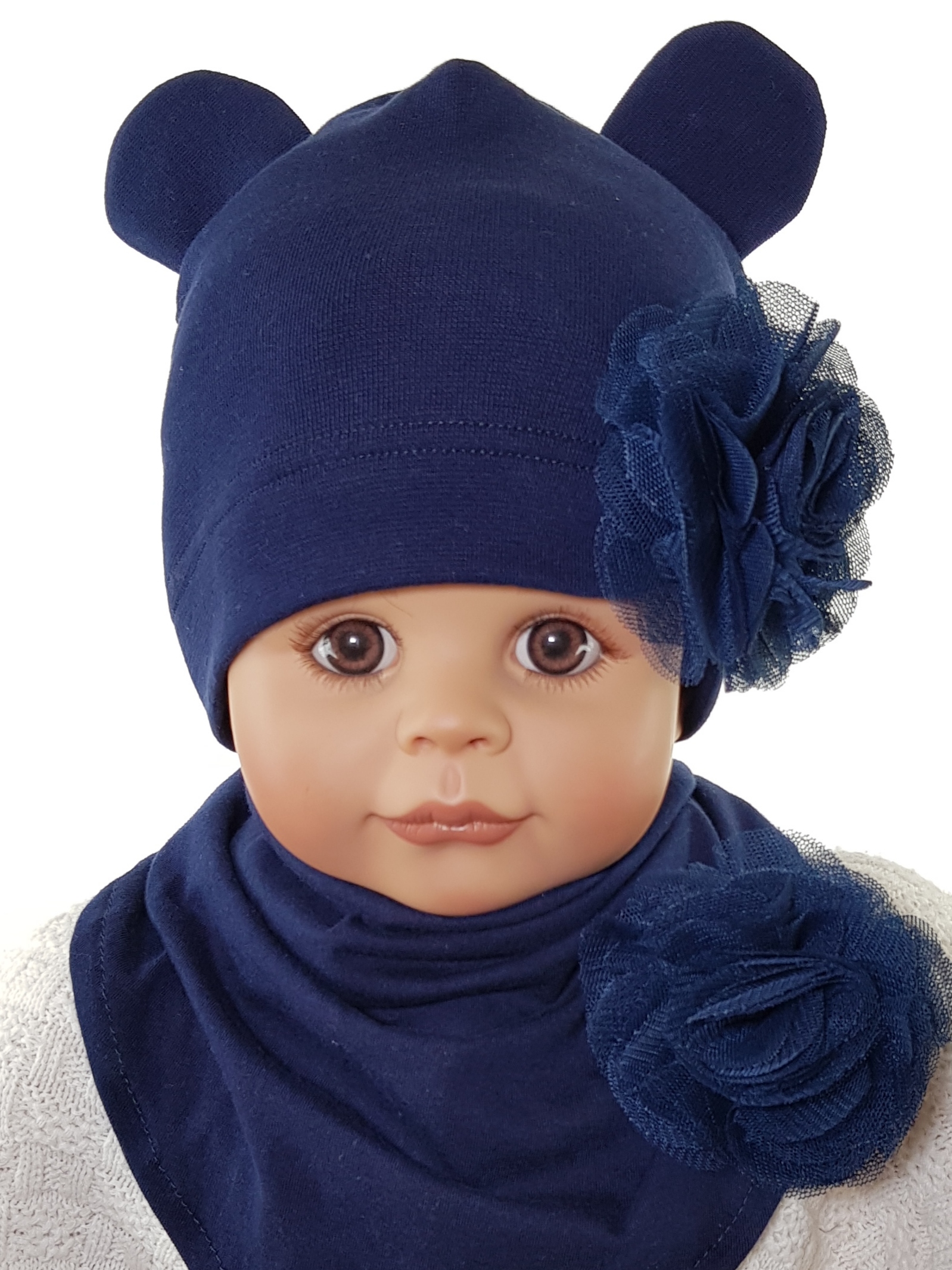 KOMPLET CZAPKA MYSZKA MINNIE + CHUSTKA Z POMPONIKAMI 1-10 LAT AŻ 20 WZORÓW Sezon jesienny wiosenny