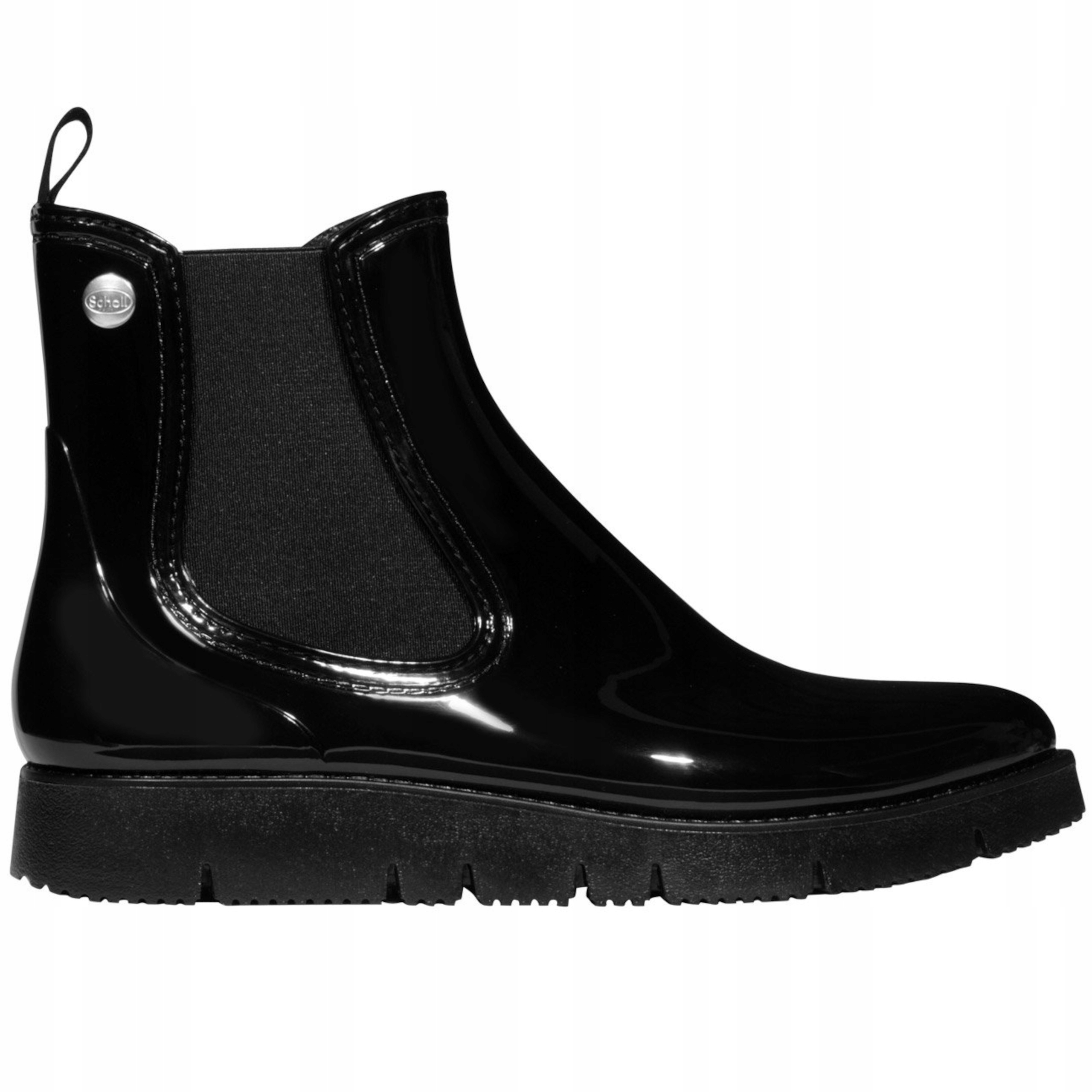 KRÓTKIE DAMSKIE KALOSZE BOTKI SZTYBLETY CZARNE 40 Wysokość za kostkę