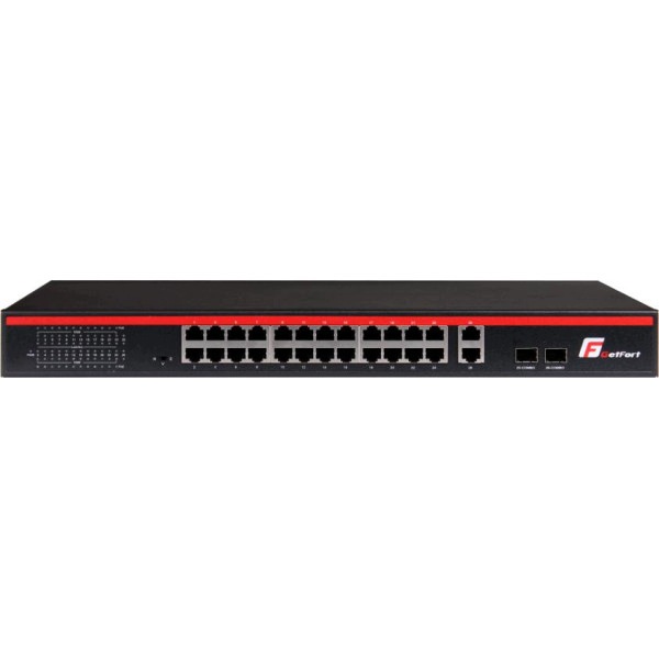 Switch PoE Getfort 24FE+2GE+2SFP 250W