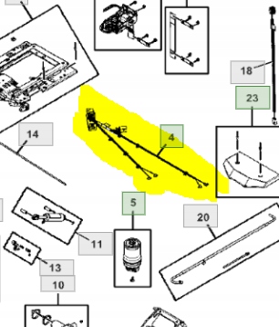 Elektrický zväzok sedadla traktora John Deere 5090R 5115R Originál
