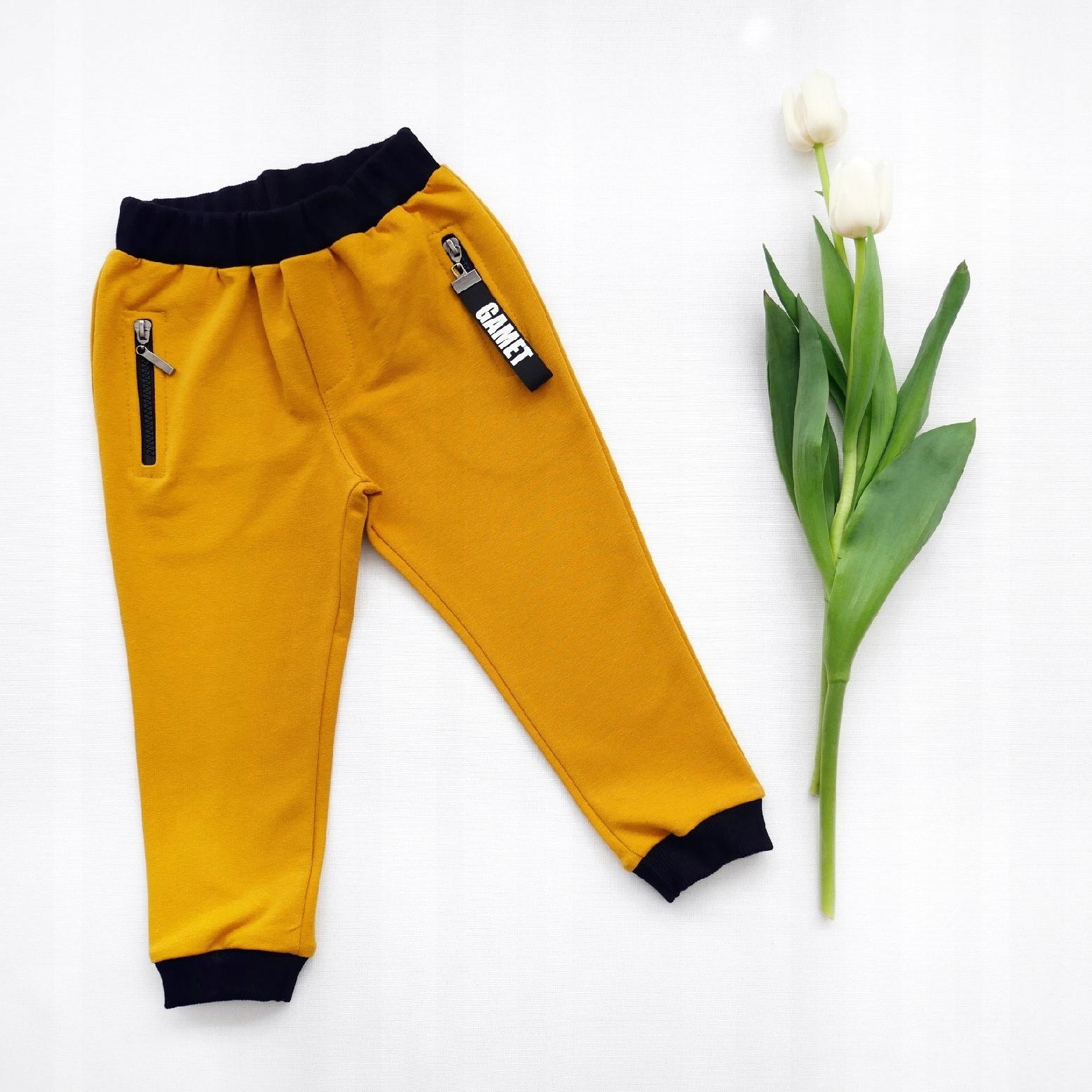 CHŁOPIĘCE spodnie DRESOWE kieszenie na ekspres 128 Marka GAMET