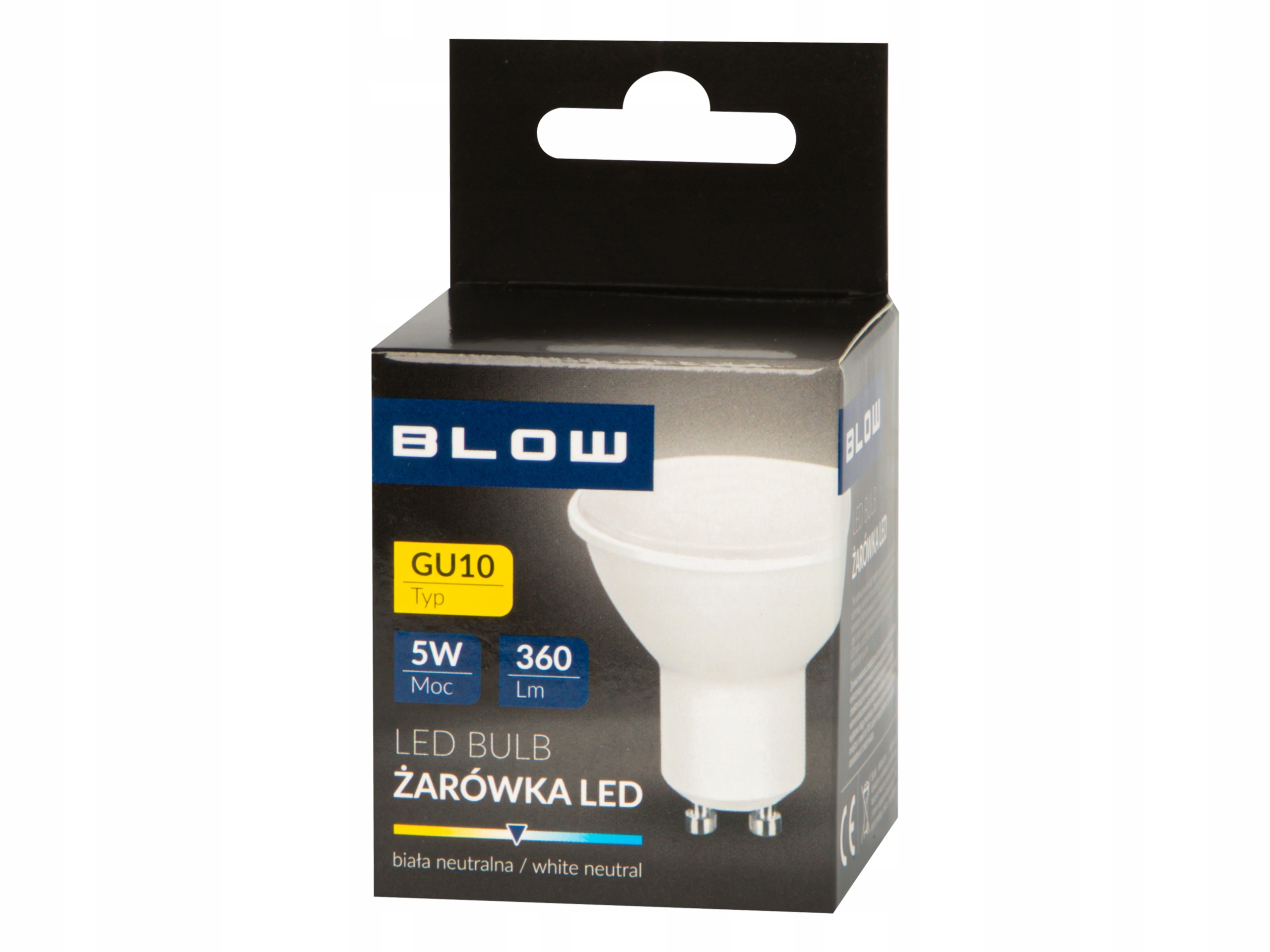 ŻARÓWKA LED Z GWINTEM GU10 5W 360 LM BIAŁA NEUTRALNA Marka Blow