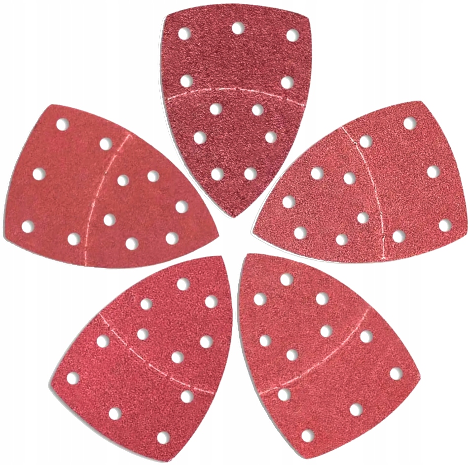 Trójkątny Papier Ścierny Na Rzep Z 11 Otworami Do Drewna Metalu 150x100 80