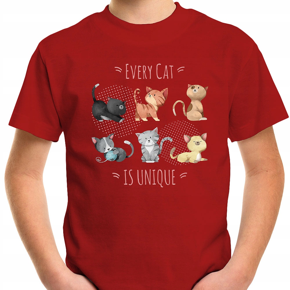 T-SHIRT KOSZULKA DLA DZIECKA KOTY KOTKI 128 SUPER JAKOŚĆ