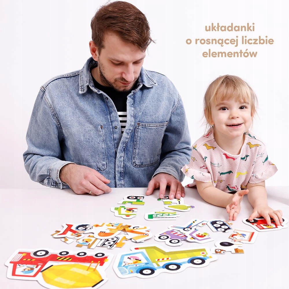 Puzzle Progresywne Pojazdy dla Dzieci 3+ CIEKAWE Bohater Inny