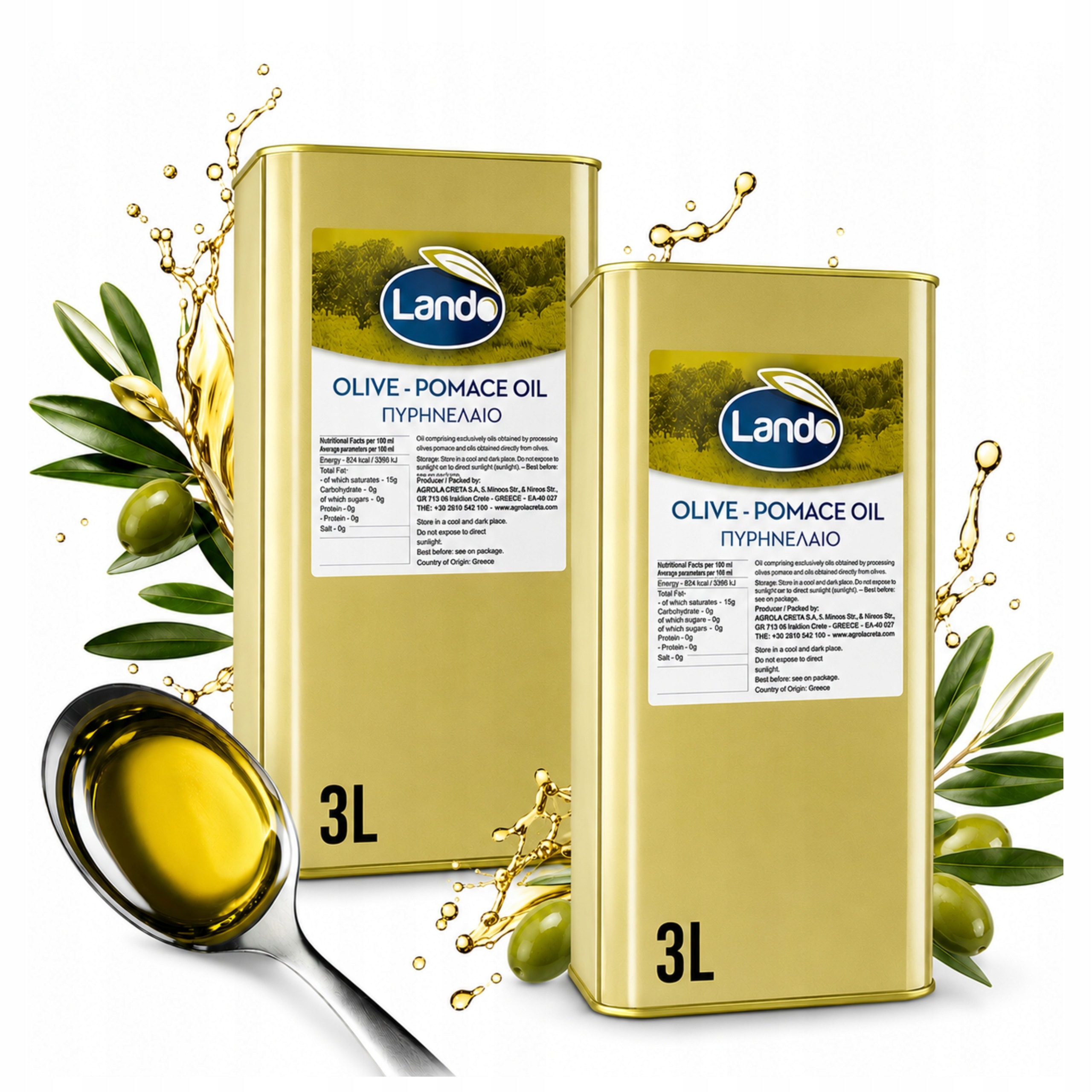 Oliwa Do Smażenia Sansa Grecka Z Wytłoczyn Oliwek Z Krety Pomace Orujo 2x3L