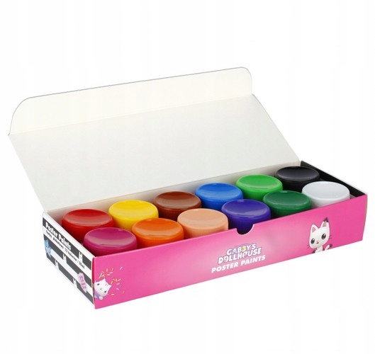 KOCI DOMEK GABI FARBY PLAKATOWE 12 INTENSYWNYCH KOLORÓW x 20 ml STARPAK Marka Starpak