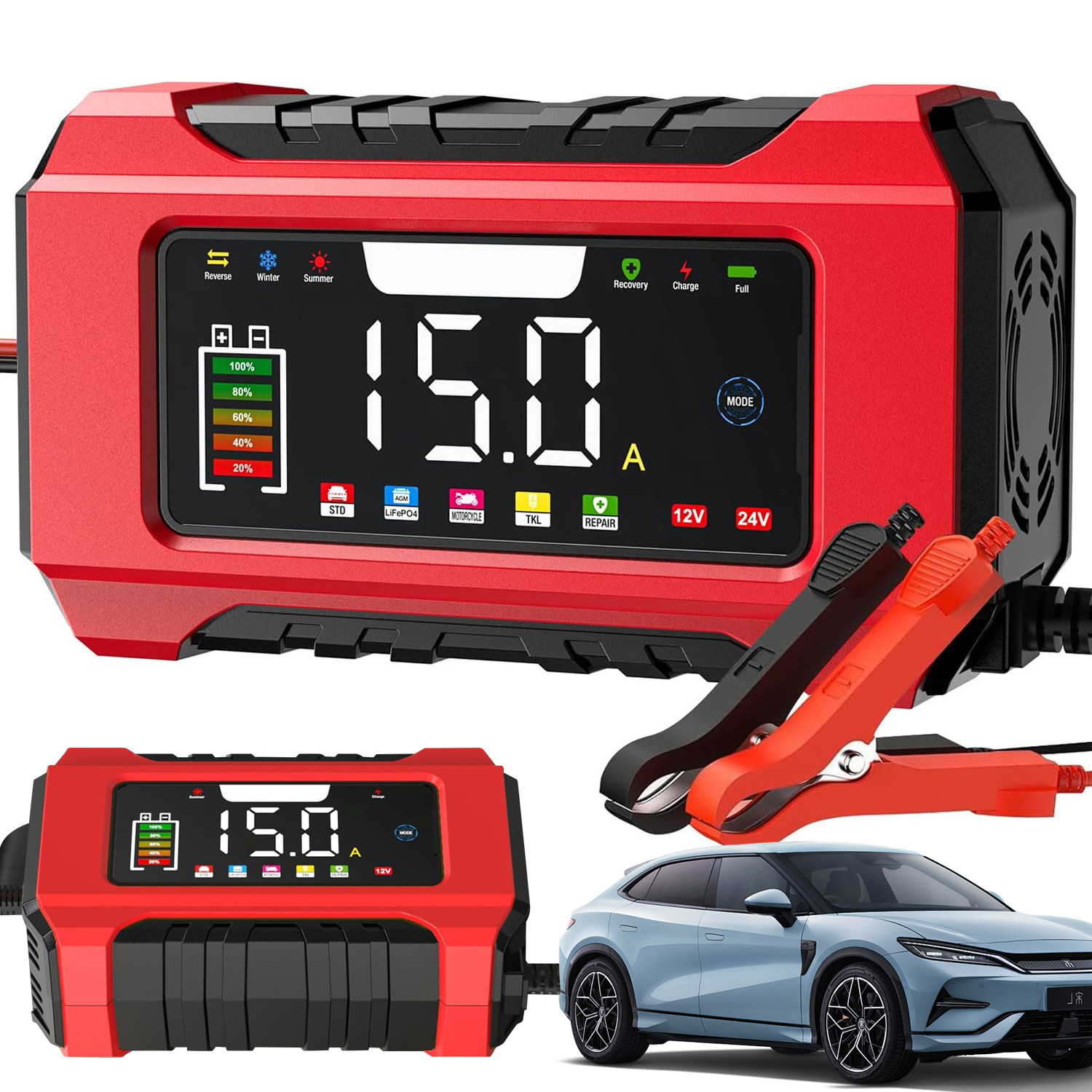 Inteligentní Automobilová 12V24V 9 Stupňů LCD Pro Akumulátory
