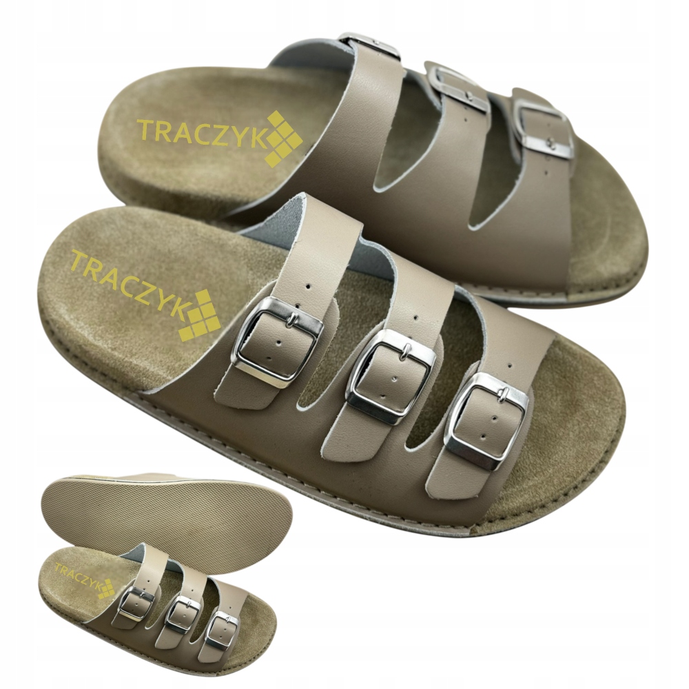 Nazouváky Pohodlné Z Přírodní Kůže Pásky Béžové Nastavitelné Ortopedické vel. 36