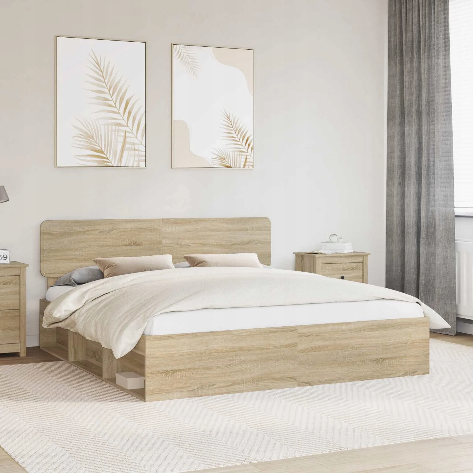 vidaXL Rám postele s čelo Sonoma 180 x 200 cm Masivní borové dřevo