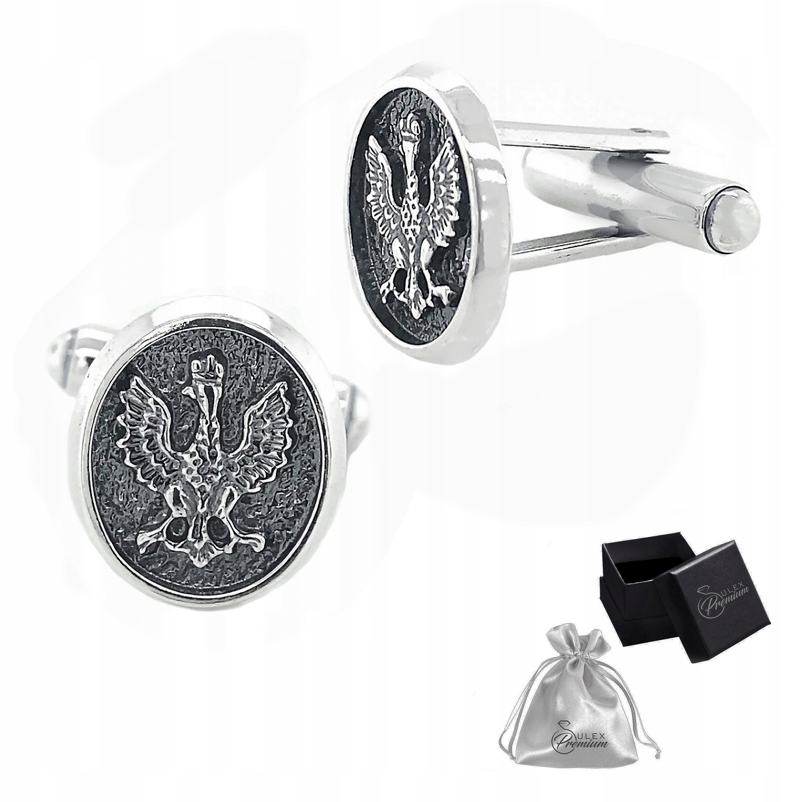 Pánské stříbrné sponky do košile Patriotické s orelem Stříbro ryzost 925