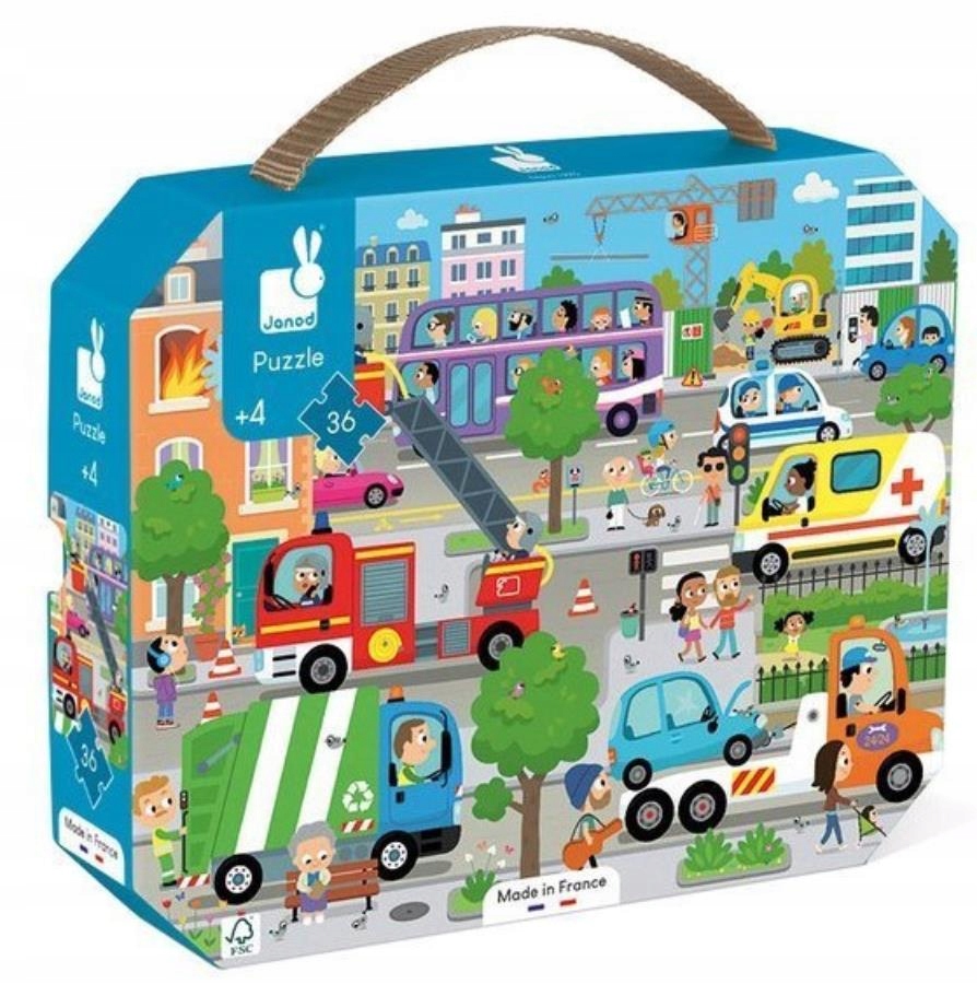 

Miasto puzzle w walizce 36 el. Janod 4+