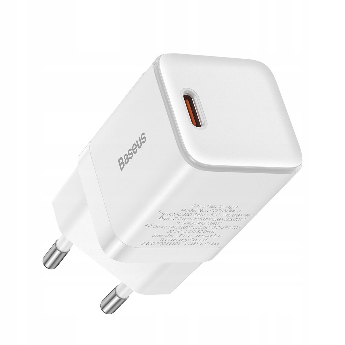 

Ładowarka Sieciowa Baseus GAN3 Usb-c 30W Biała