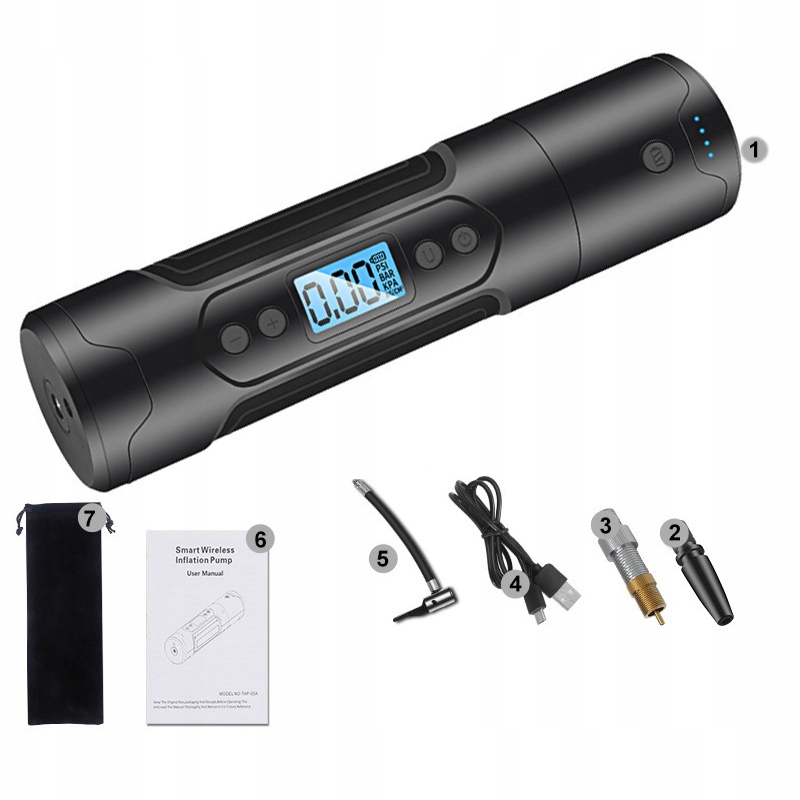 MINI POMPKA ROWEROWA Z MANOMETREM 150PSI 12V