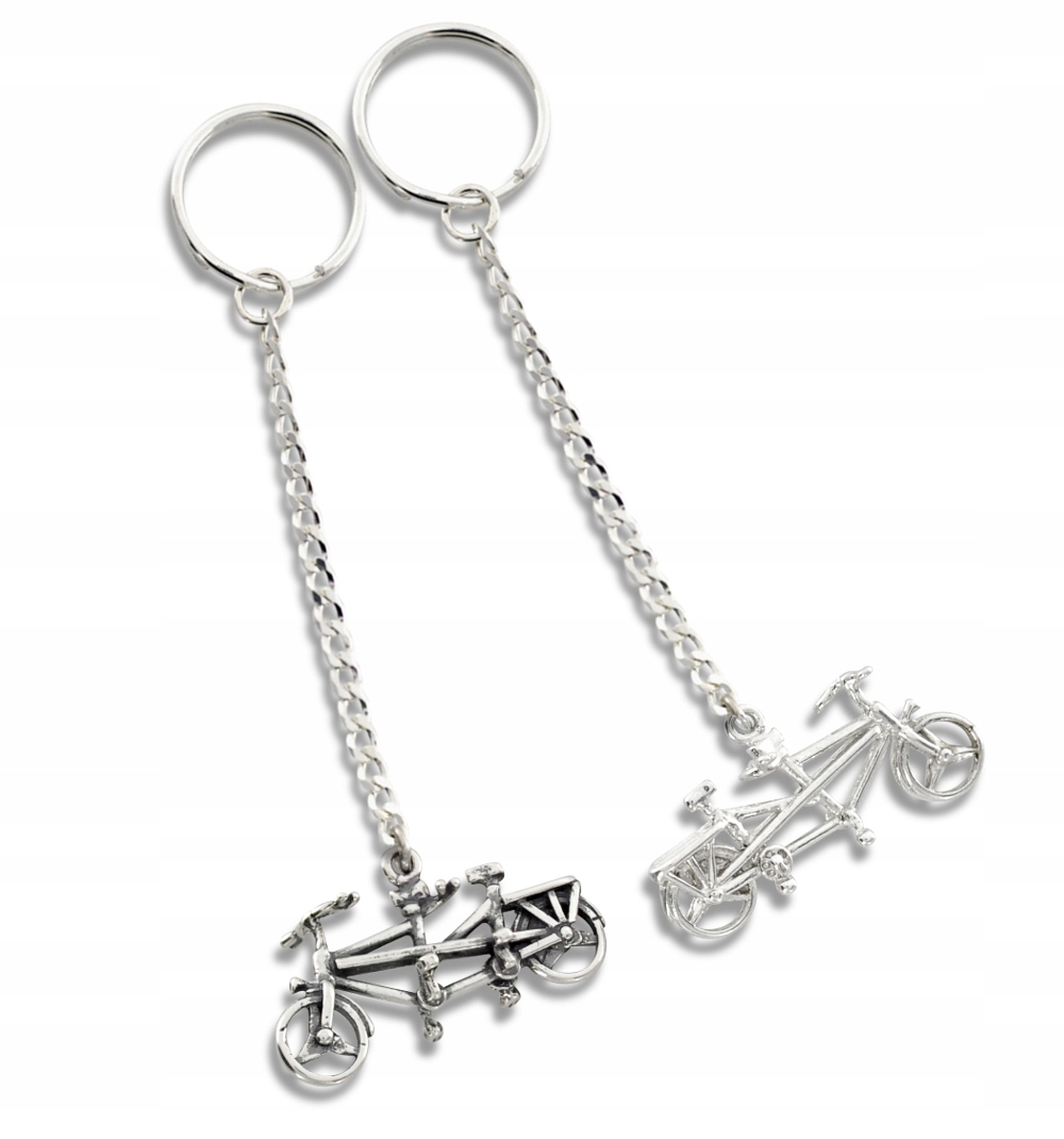 Stříbrný Přívěsek Na Klíče Na Kolo Pro Dva S Tandememem Ryzost 925