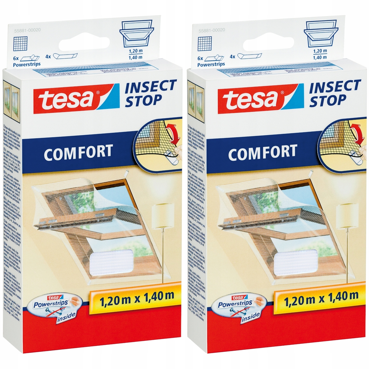 Tesa Moskytiéra síť na střešní okno proti komárům bílá 1,2x1,4m x2