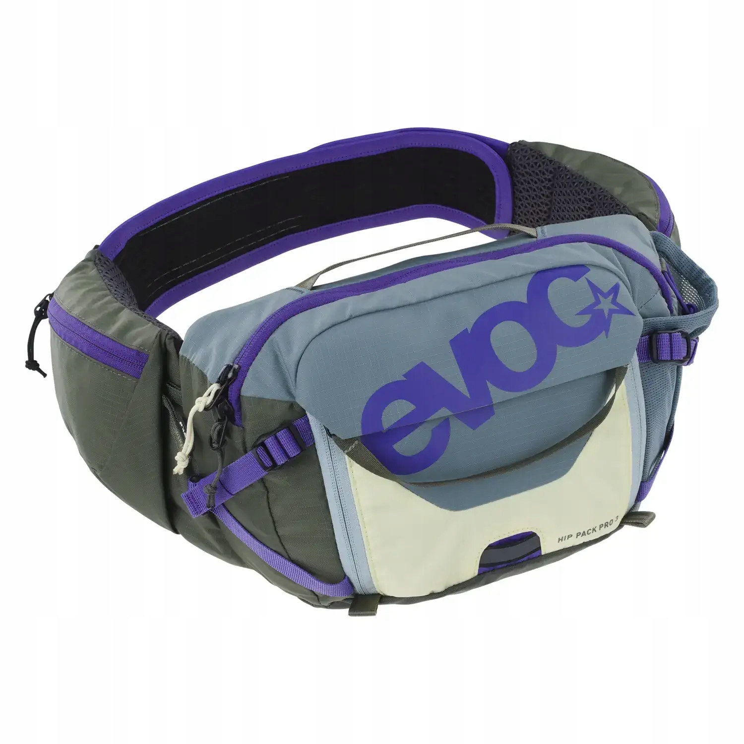 Cyklistická ledvinka Evoc Hip Pack Pro 3L Hydrovak 1,5L steel-violet-dark olive