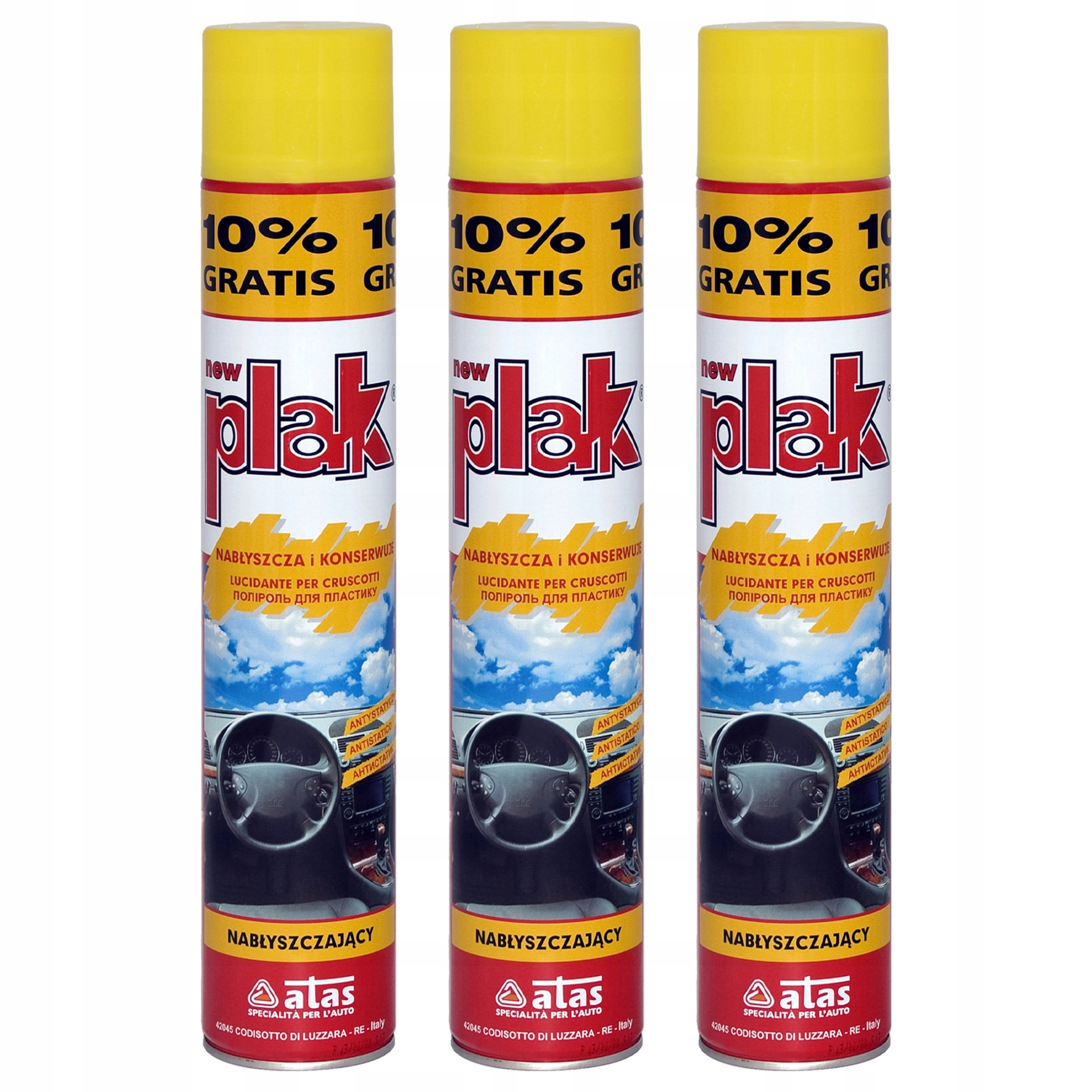 3x Atas Plak Cytryna Kokpit Nabłyszczający 750 ml