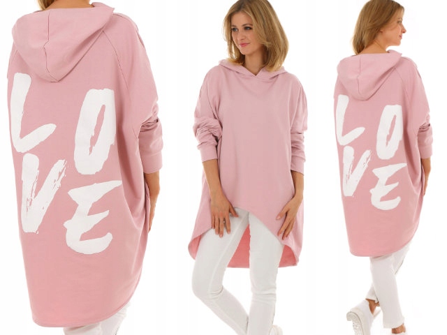 

F525 Love dresowa Bluza oversize z kapturem