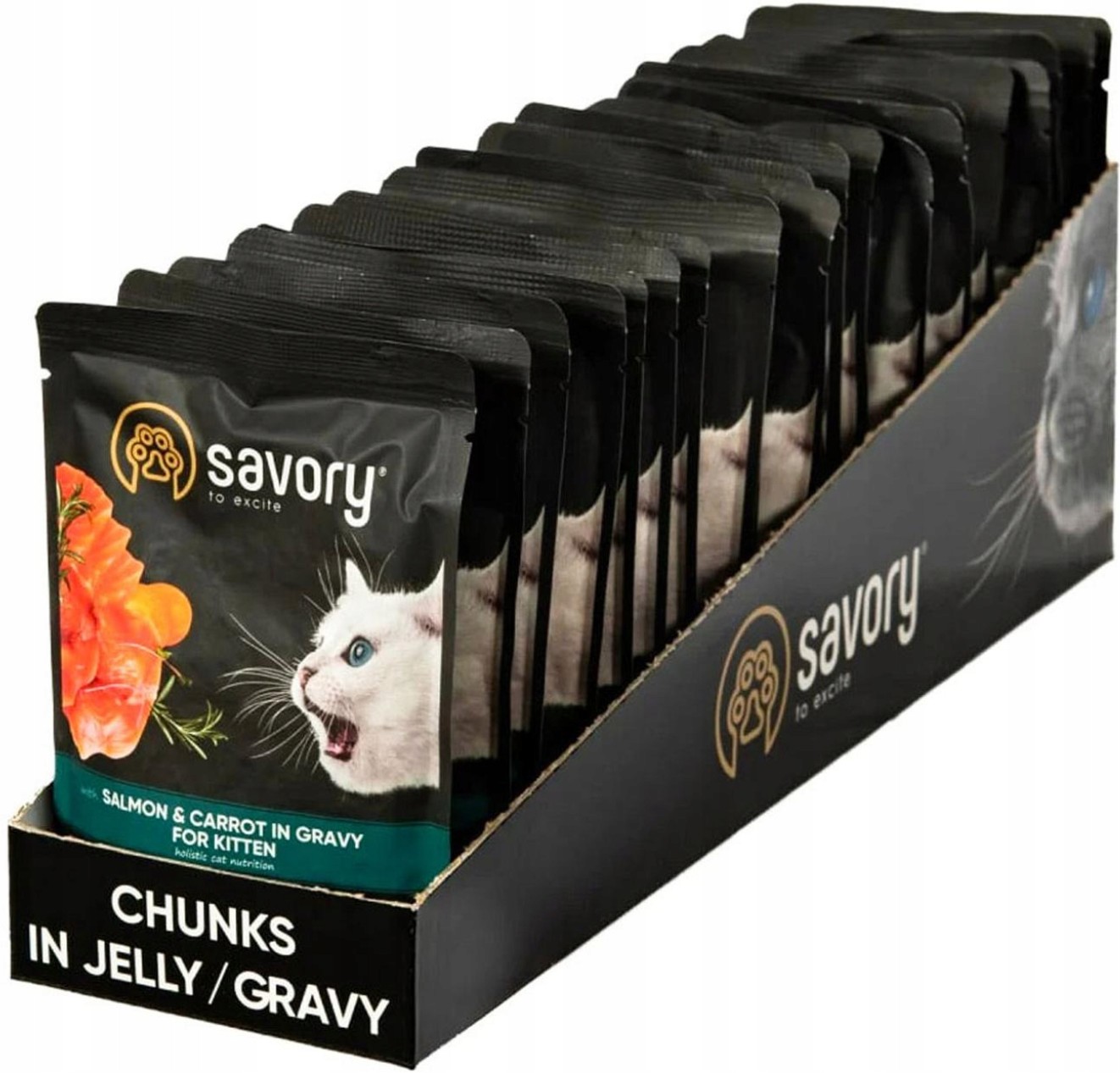 Savory Kitten Karma dla kociąt w sosie Łosoś Salmon & Carrot 85g x 22szt.