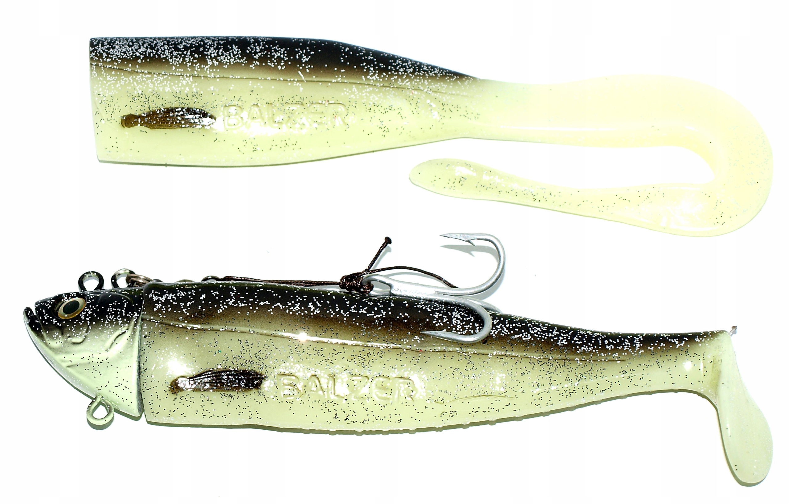 Guma morska zbrojona, głowa ryby 400g, 24cm Fluo