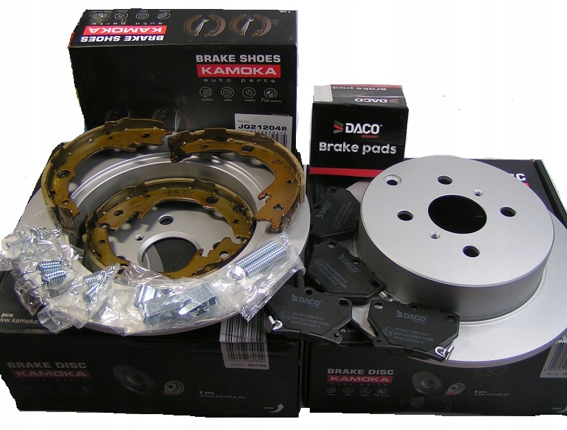 1031102 - Диски + колодки + задні щелепи COROLLA E12 седан Універсал