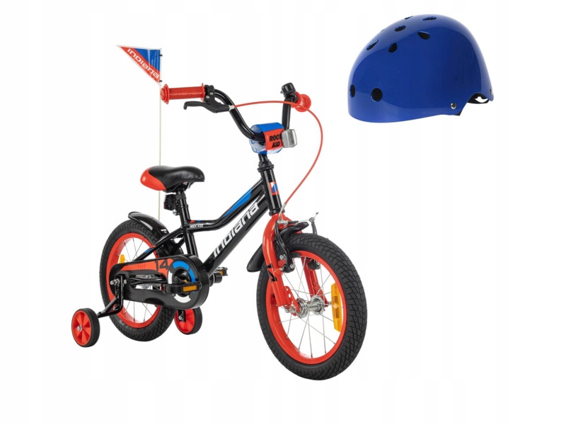 Rower dziecięcy Indiana Rock Kid 14 cali Czarny Kask (rozmiar Xxs/xs)