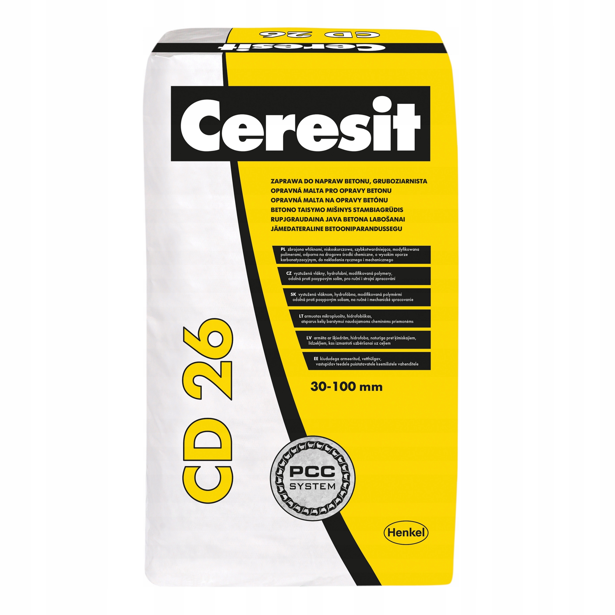 Zaprawa Naprawcza Ceresit Pcc CD 26 do Naprawy Betonu Szybkowiążąca 25kg
