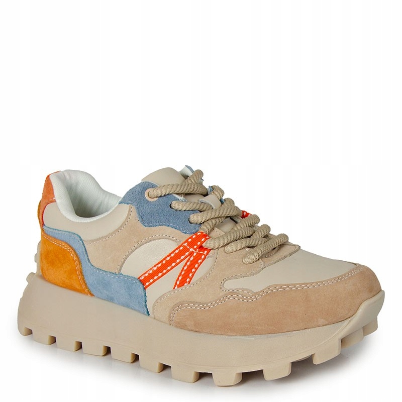 Filippo DP7559 Béžovo Oranžové Kožené Tenisky 36