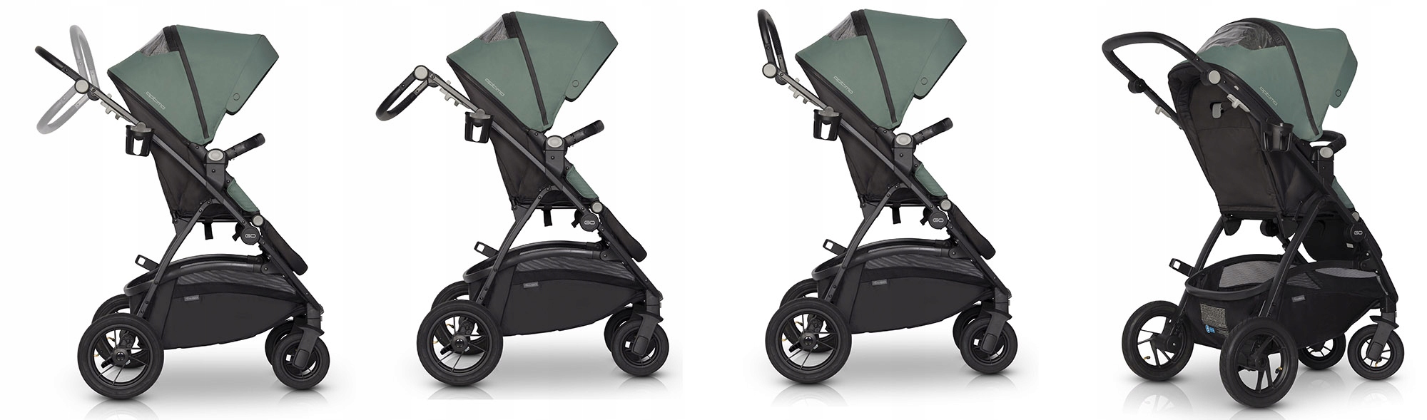 WÓZEK OPTIMO AIR EASY GO 2w1 TORBA PRZÓD TYŁ ROSE Liczba kół 4