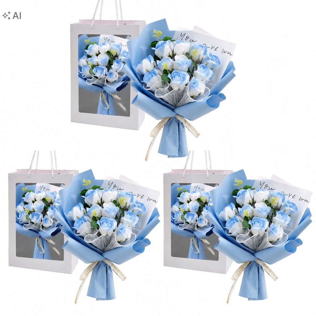 3x Flower box kytice růží dárek na svatba Svátek Matek pro ni