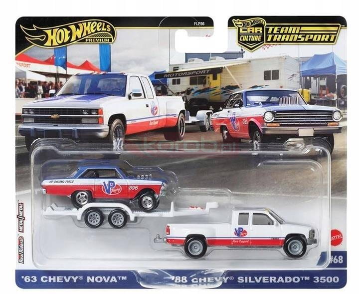 Hot Wheels Premium '63 Chevy Nova '88 Chevy Silverado 3500 HRV42