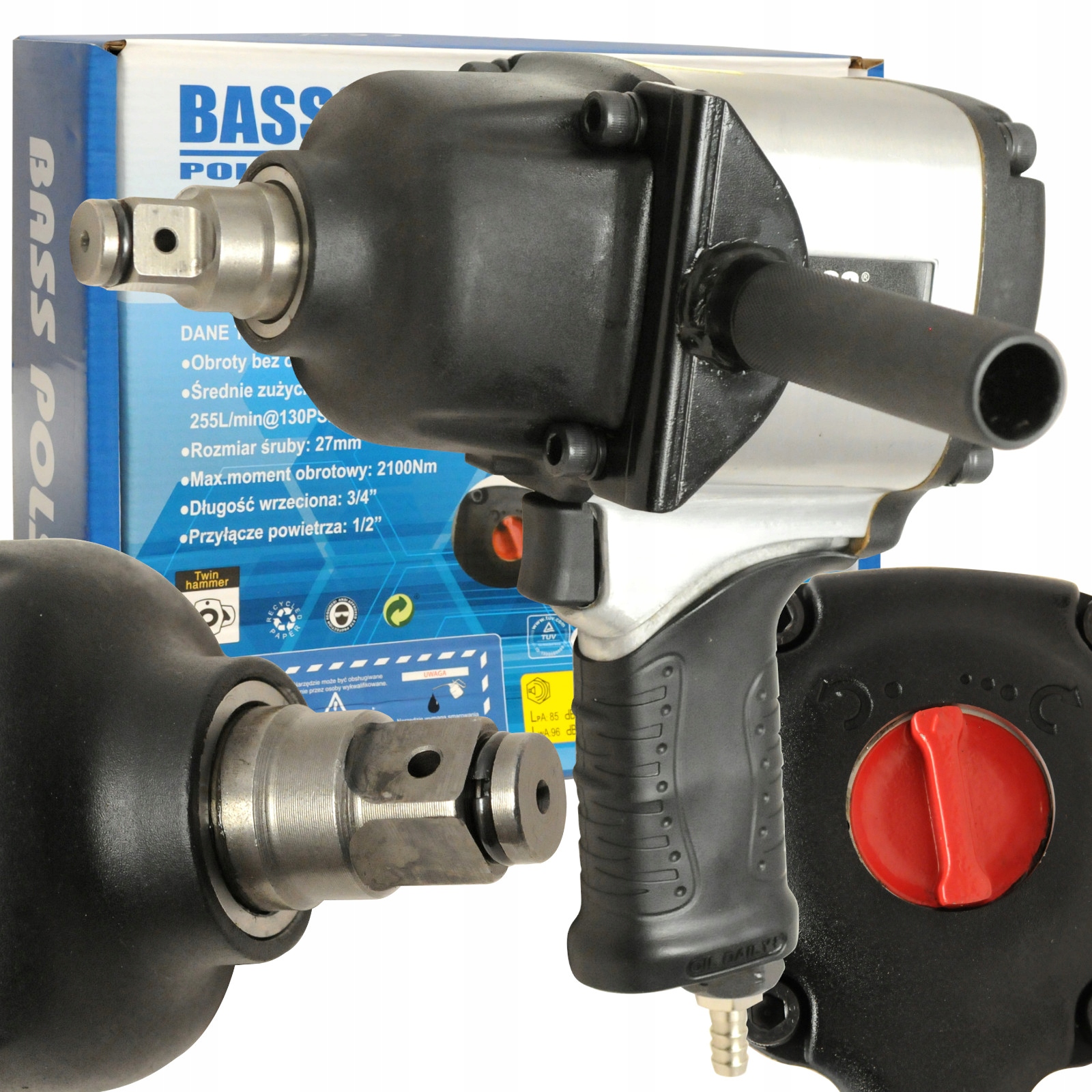 БАС ПНЕВМАТИЧЕСКИЙ УДАРНЫЙ ГАЙКОВЕРТ 3/4 ДЛЯ КОЛЕС 2100 НМ