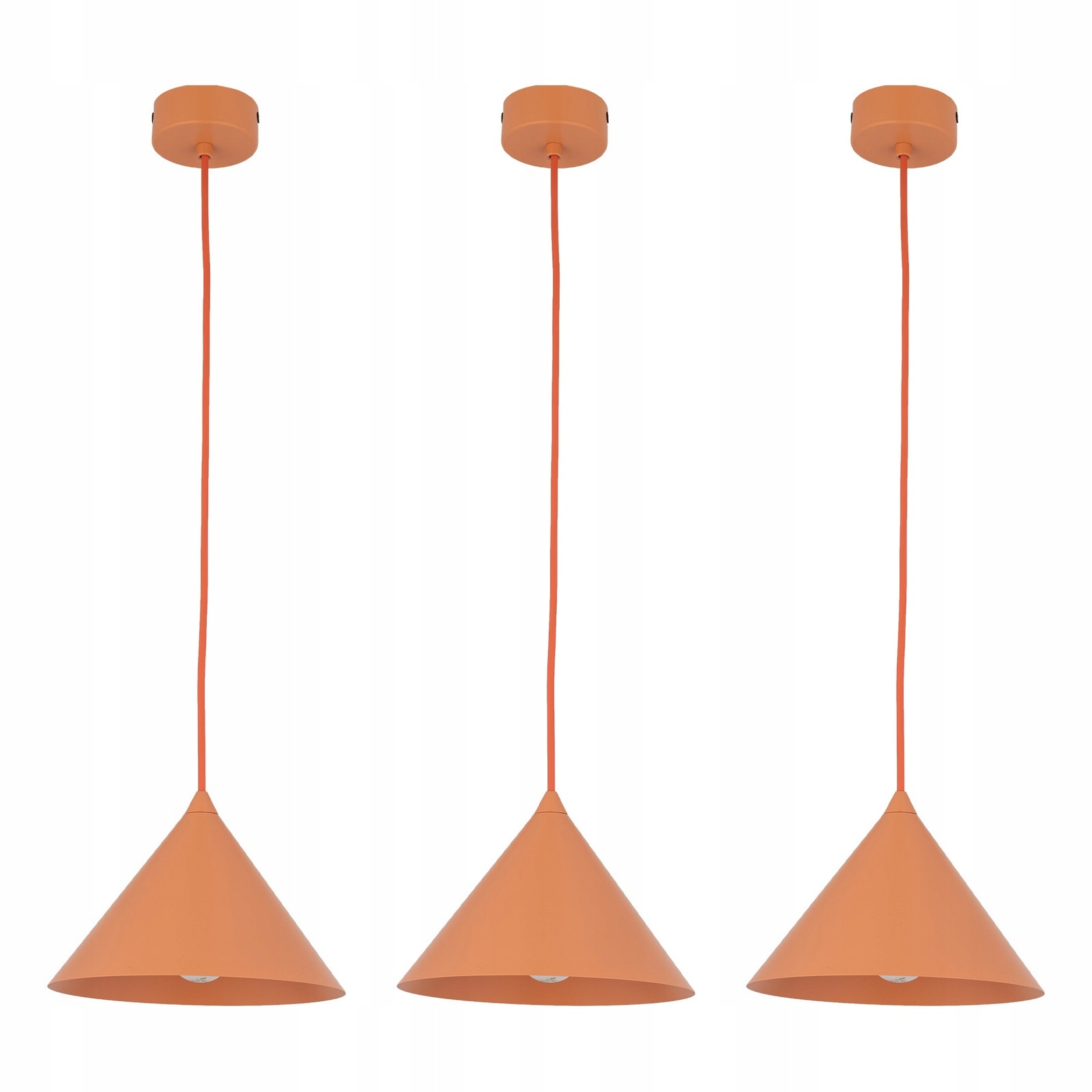 Tk Lighting Sada 3x Závěsná Stropní Svítidlo Pendel Cono Béžová Metal E27