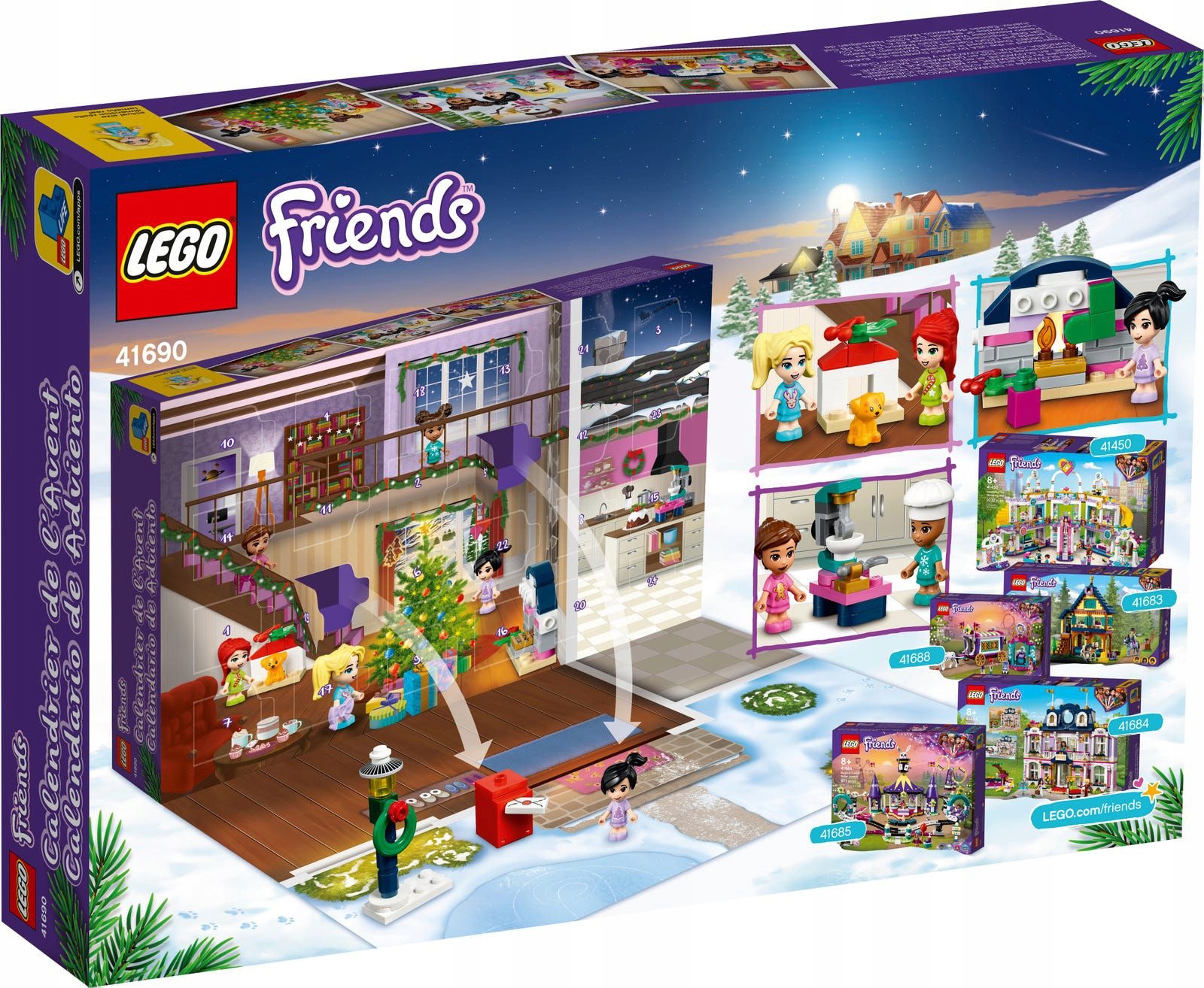 Адвент-календарь LEGO Friends 41690, 370 деталей, 5 микрокукол и игровое поле, от 6 лет — фото 3