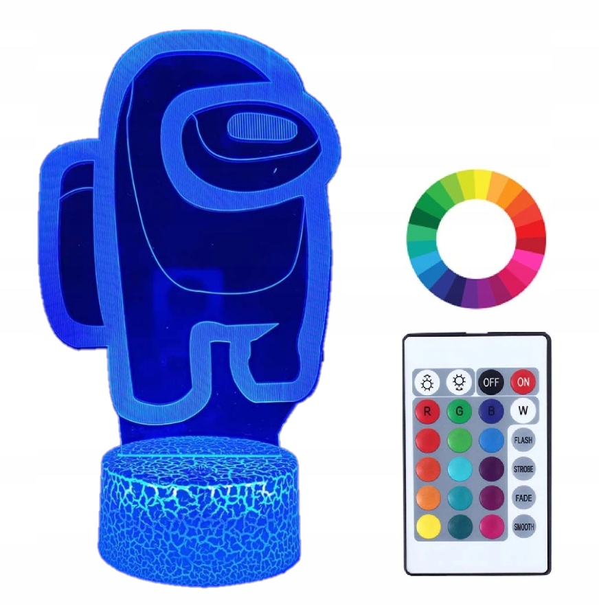 

Lampka Nocna 3D z Imieniem Led Gra Among Us