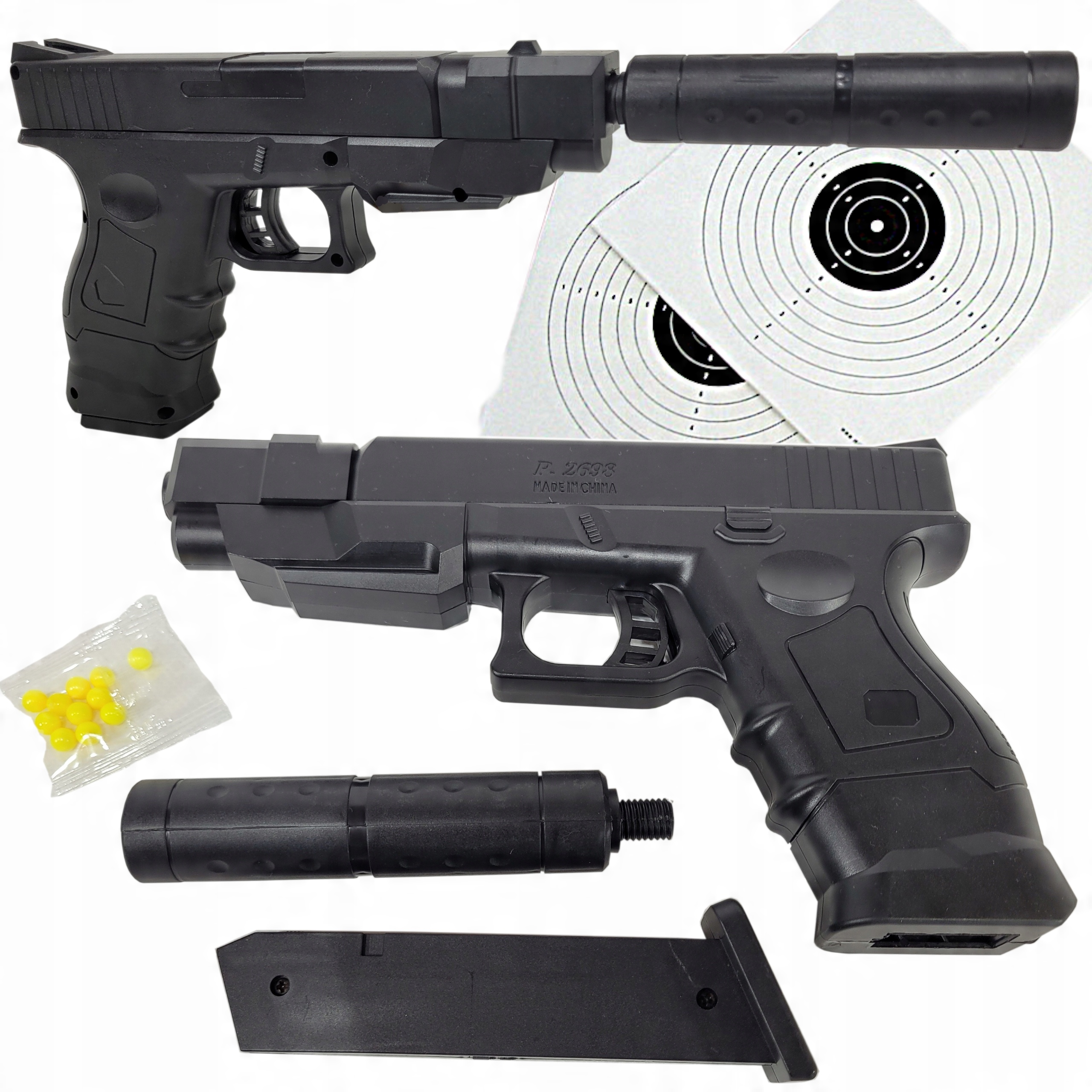 

Glock 18 Policyjny Pistolet Na Kulki, +2 tarcze
