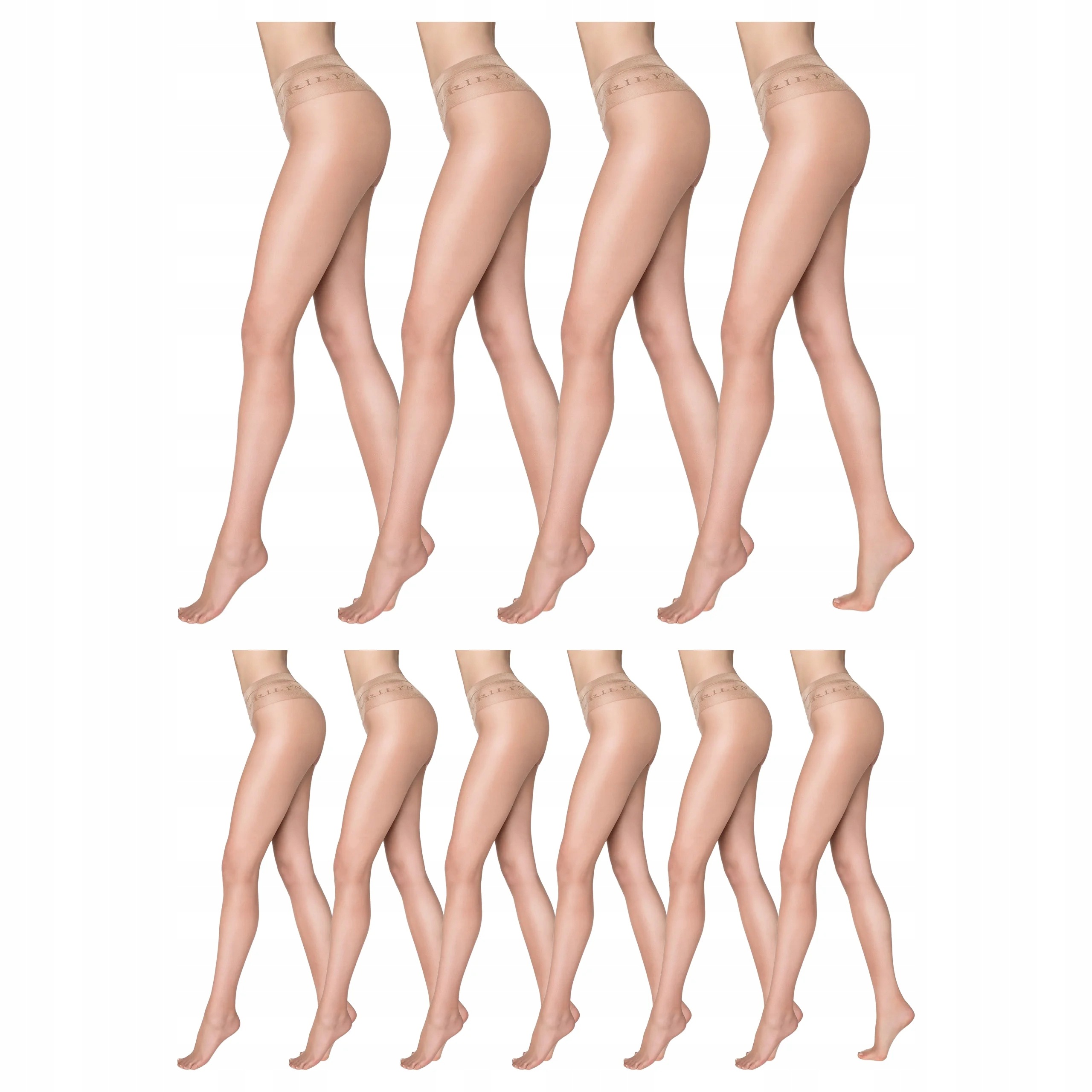 10 x Punčocháče na kyčle s nízkým pasem Vita Bassa 20 den Marilyn Beige 4-L