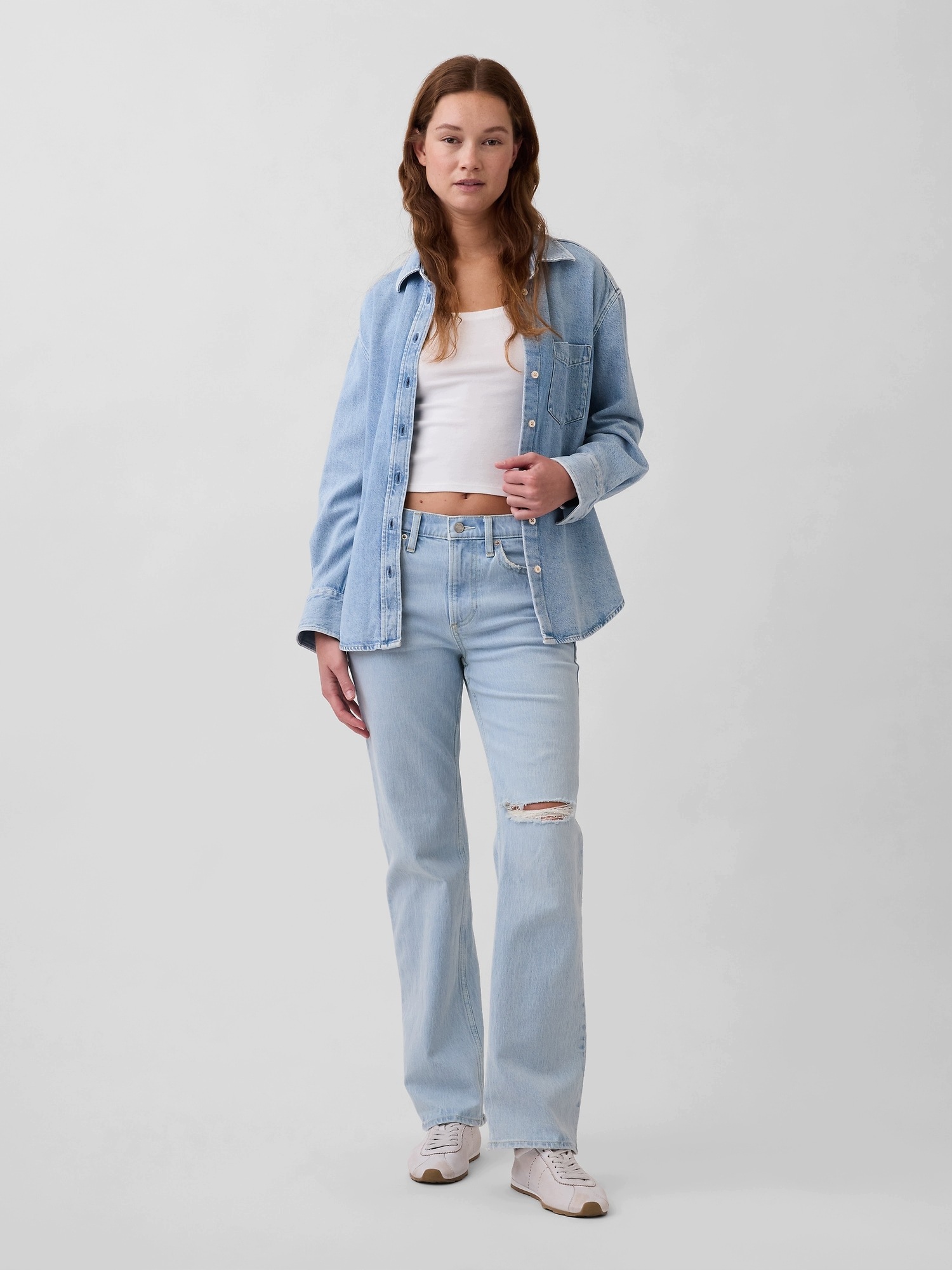 Gap Džíny Mid Rise Relaxed Straight