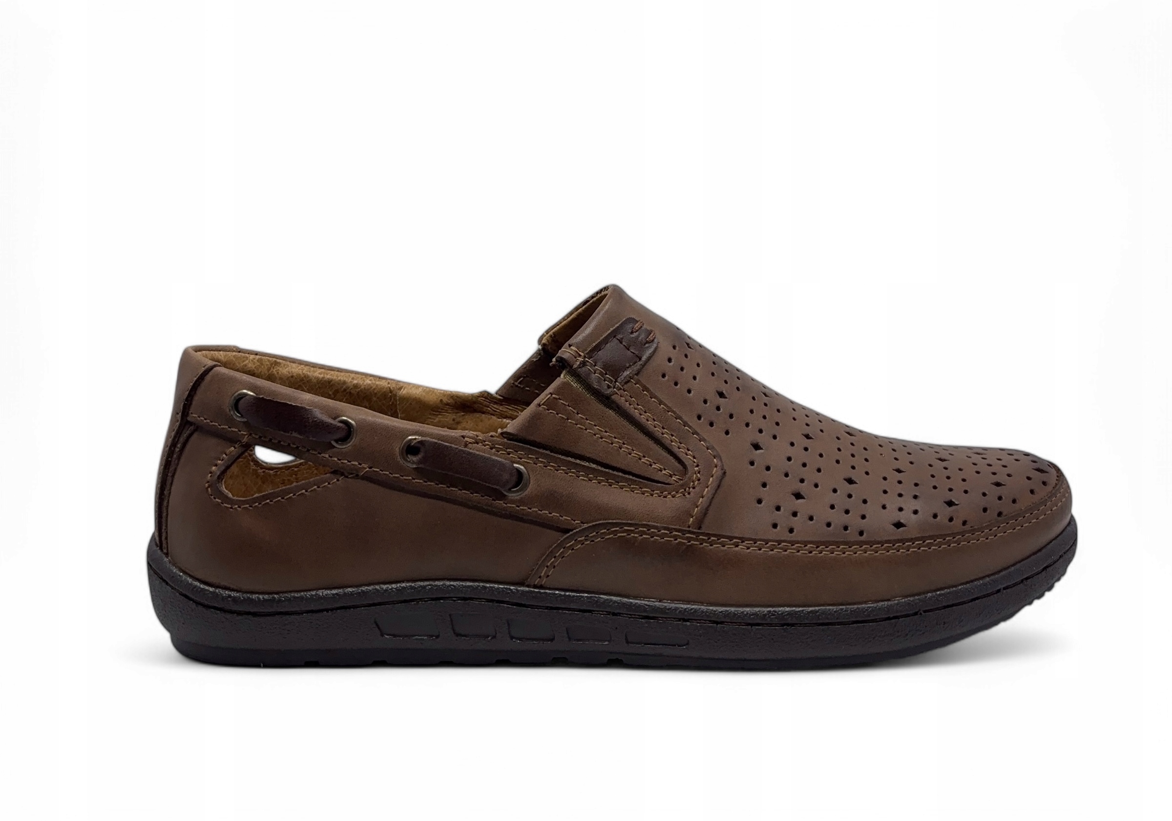 Pánské polobotky model J68l Polbut – přírodní kůže, velikost 42